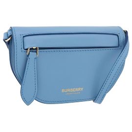 Borsa a tracolla BURBERRY Shoulder Pouch in pelle azzurro oro Auth 178979V