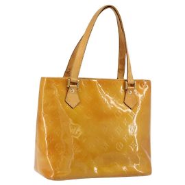 LOUIS VUITTON Borsa a mano Monogram Vernis Houston Beige M91004 LV Auth 179151