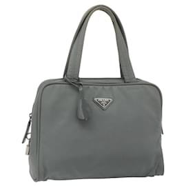 Borsa a mano PRADA Nylon Grigio Argento Autentica 180192A