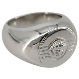 Anello Gianni Versace metallo Argento Auth bs35090