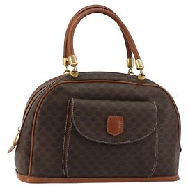 Céline Borsa CELINE in tela Macadam e pelle PVC Marrone Oro Autentica 179210A