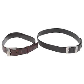 GUCCI GG Canvas Guccissima Gürtel Leder 2 Set Beige Black Auth bs34884