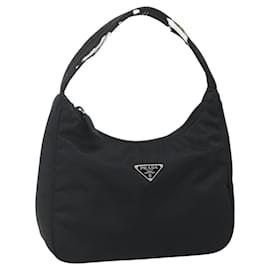 Borsa a mano Pouch PRADA Nylon Nero Argento Auth 178743 - Prada