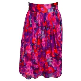 Falda Susie Erdem de Voile Mirage Leopardo Rosa / Púrpura