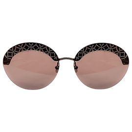 Alaïa Alaia Brown / Ruthenium Rimless Round Sunglasses