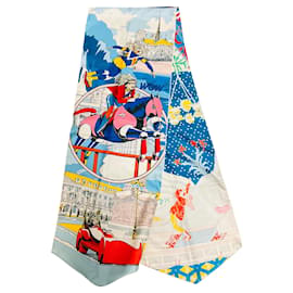 Pañuelo de seda Hermès Le Premier Chant Wow Multi Rojo / Blanco / Azul