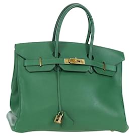 Borsa HERMES Birkin 35 in pelle verde oro Autentica 179183SAM - Hermès