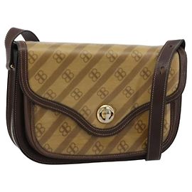 Borsa a tracolla BALENCIAGA in tela rivestita Gold Beige Auth 179093A