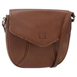 Borsa a Spalla Burberry in Pelle Marrone Oro Auth 180067