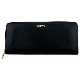 Loewe Black Round Zip Long Wallet