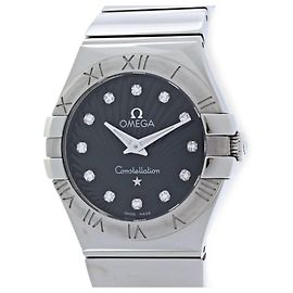 OMEGA Constellation Polierte Armbanduhr mit 12 Diamanten