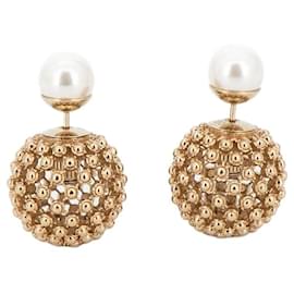 Orecchini Tribales DIOR in resina bianca e perla, metallo con finitura dorata, Donna - Dior