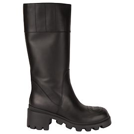 Gucci Interlocking G Lifford High Boots aus schwarzem Leder Damen EU 40