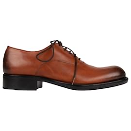 Scarpe Oxford in pelle patinata Prada Bruciato Brown Donna EU 37