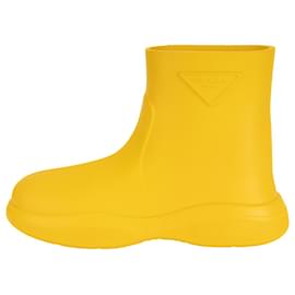 Botas de lluvia Prada Pull-On Rain Booties Goma Sunny Yellow Mujer EU 37