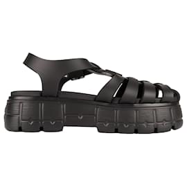 Sandali con piattaforma EVA Miu Miu Cage in gomma Nero Donna EU 40