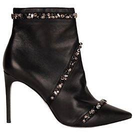 Botines Rene Caovilla Freda Crystal Leather Black Mujer EU 40
