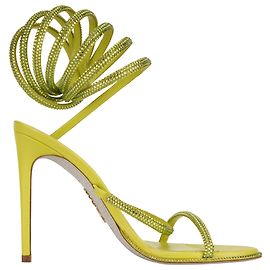 Sandali in raso Rene Caovilla Super Cleo Giallo Donna EU 38 US 8