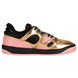 Gucci Low-top Sneaker Kunstleder Gold Schwarz Rosa Damen EU 36.5