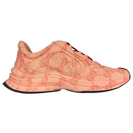 Sneaker tecnica Gucci Run in tessuto Beige Hibiscus Red Donna EU 42.5 / US 9
