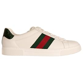 Sneaker Gucci Ace con Web in pelle bianca da uomo EU 43.5