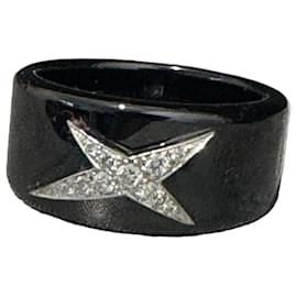 Mauboussin Dämonenstern Ring Schwarze Keramik und Diamanten