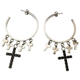 Orecchini a cerchio Dolce & Gabbana con croci e cristalli