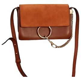 Chloé Faye Borsa a Spalla in Pelle e Scamosciato Marrone