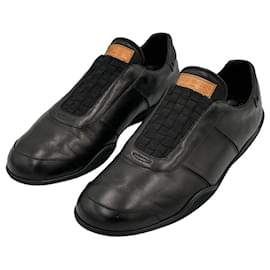 Louis Vuitton Driving Shoes in pelle nera intrecciata