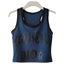 Christian Dior x John Galliano tank top Black White Cotton ref