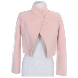 Chaqueta de lana virgen con cuello de piel de visón Fendi