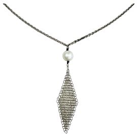 Collana con pendente a nappa in maglia di perle d'acqua dolce in argento 925 Tiffany & Co.