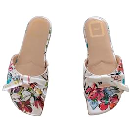Mule Dior Secret Garden in seta stampa floreale multicolor