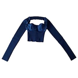 Dolce & Gabbana Ribbed Bustier Long-Sleeve Top