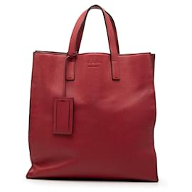 Borsa Tote Shopper Convertible Prada Red Vitello Daino