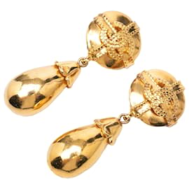 Orecchini pendenti con clip Chanel Gold CC placcati oro