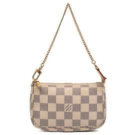 Louis Vuitton Mini Pochette Accessoires Damier Azur bianco
