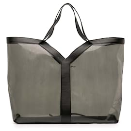 Borsa Tote Y trasparente in PVC grigio Saint Laurent Maxi