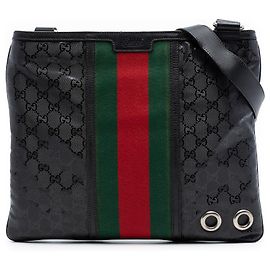 Borsa a tracolla Gucci Black Fiat 500 Medium GG Imprime Web