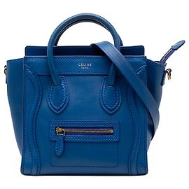 Céline Bolso Tote Celine Blue Nano Leather Luggage
