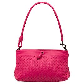 Pochette con struttura in nappa Intrecciato rosa Bottega Veneta