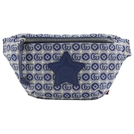 Riñonera Gucci Blue Kids GG Canvas Star Web Belt Bag