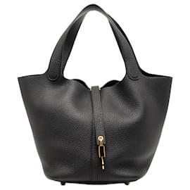 Hermès Black Clemence Picotin Lock 22