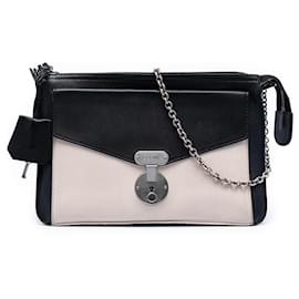 Céline Borsa a tracolla bustina con zip in pelle bicolore nera Celine