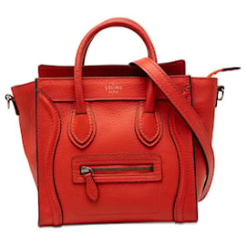 Celine Orange Nano Leather Luggage Tote Tasche - Céline