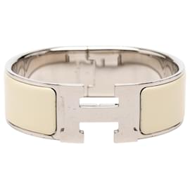 Hermès Beige Wide Enamel Clic Clac H Bracelet PM