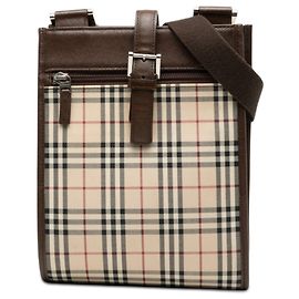 Burberry Beige House Check Canvas Crossbody-Tasche