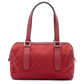 Sac Boston en toile GG rouge Gucci