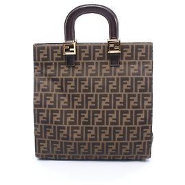 Fendi Zucca Tote Bag braun Leder und Canvas