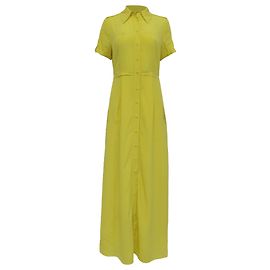 Abito chemisier lungo Diane von Furstenberg in seta gialla